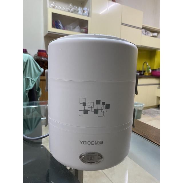 Hộp cơm cắm điện giữ nhiệt, hộp cơm văn phòng hâm nóng và nấu chín 3 tầng lõi inox không gỉ