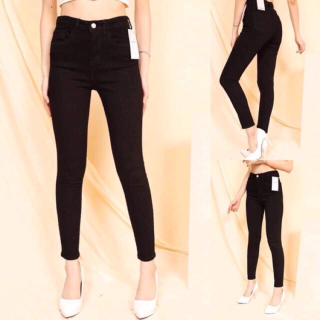 Combo 2 Quần skinny đen trơn