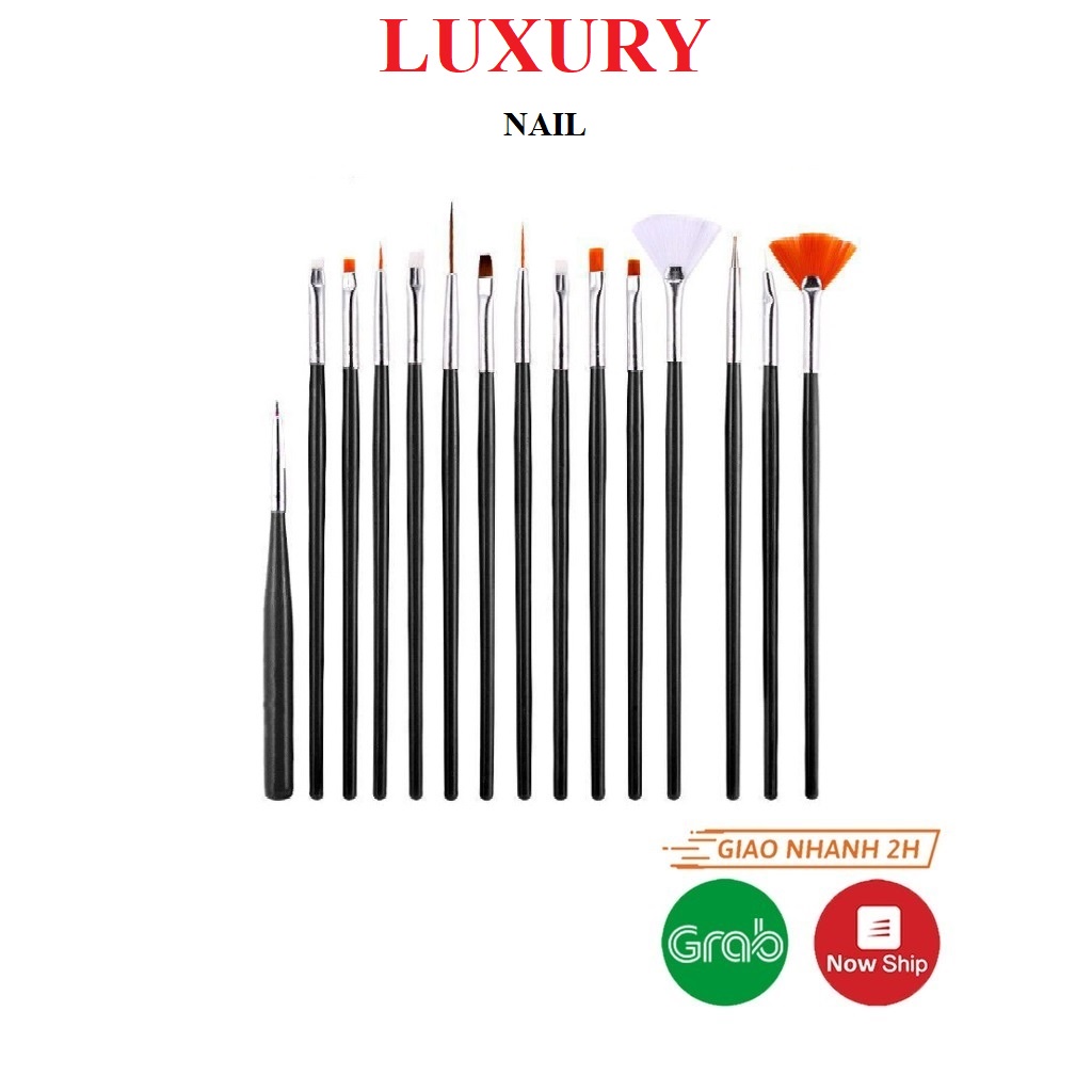 Sét cọ 15 cây dùng vẽ nail