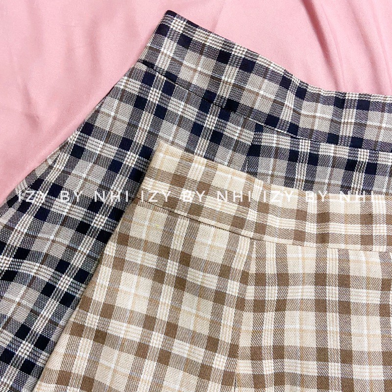 CHÂN VÁY KẺ BIGSIZE THIẾT KẾ - CHÂN VÁY XẾP LY BẢN TO (CÓ LÓT QUẦN) - IZYBYNHI | BigBuy360 - bigbuy360.vn