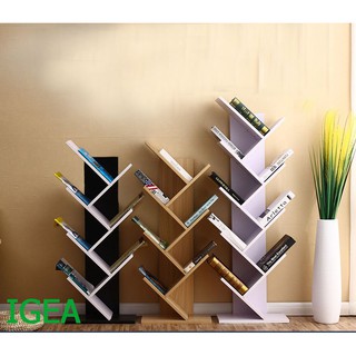 [GIẢM SỐC] Kệ Sách Hình Cây 7 tầng 3 màu trắng, đen, vân sồi GP03