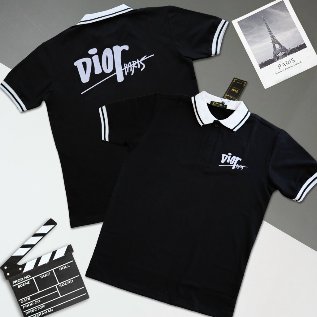 Áo thun nam cổ trụ in chữ nổi chất cotton cao cấp thiết kế sang trọng lịch lãm [NEW UNISEX]