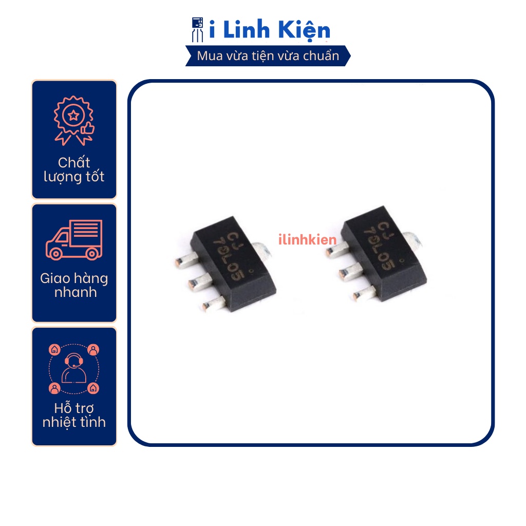 78L05 7805 0.1A 5V SOT-89 chính hãng JCET