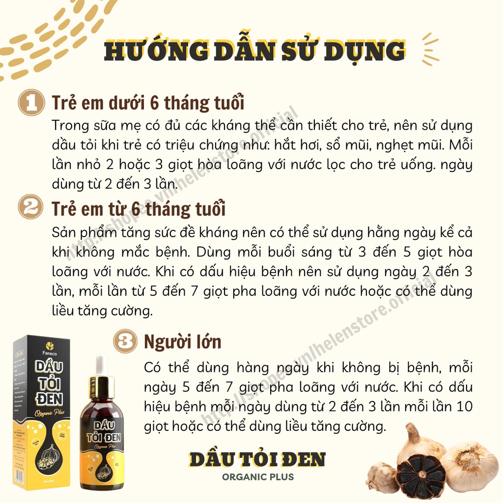 Dầu Tỏi Đen Omega3 🍀FANECO🍀 Combo Tai Mũi Họng, tăng đề kháng, phòng cảm cúm - Helen Store