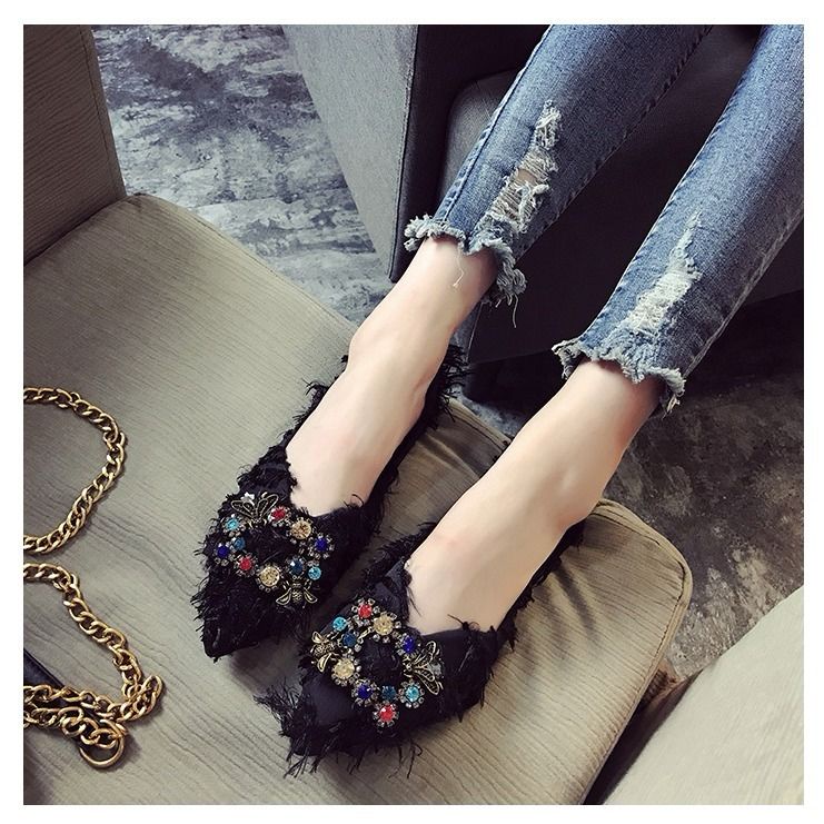 Giày Búp Bê Mũi Nhọn Đế Mềm Thời Trang Cho Nữ