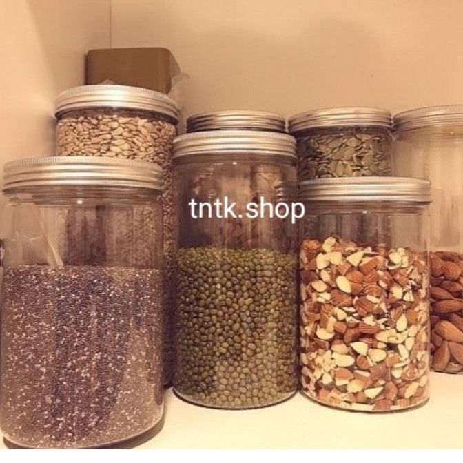 Hủ nhựa Pet nắp nhôm nhiều size 50, 150, 350,500,800,1000,1200ml
