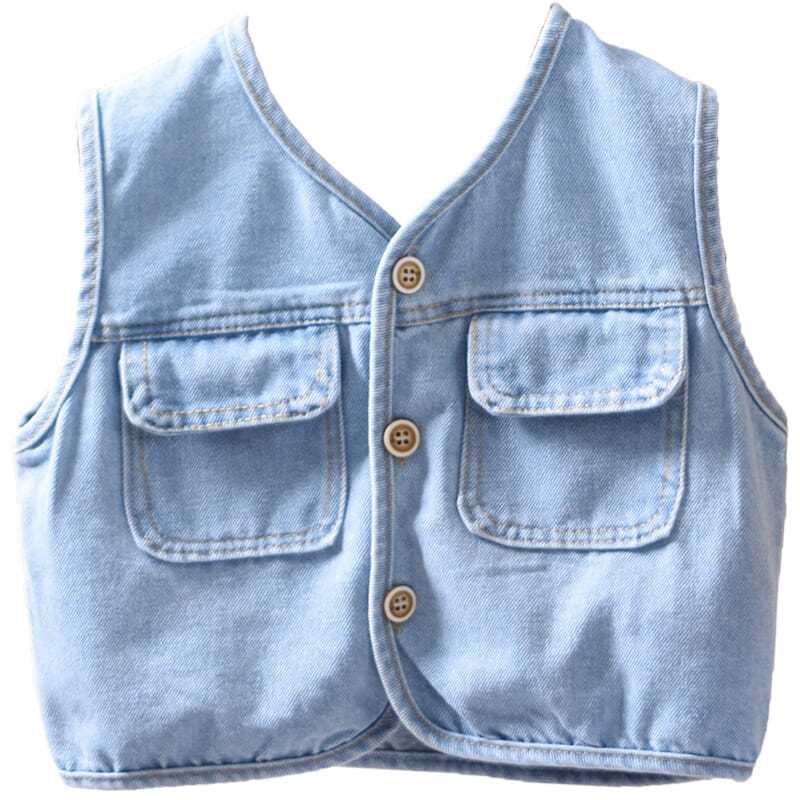 Áo Khoác Denim Không Tay Phong Cách Hàn Quốc Thời Trang Xuân Thu Dành Cho Bé Trai