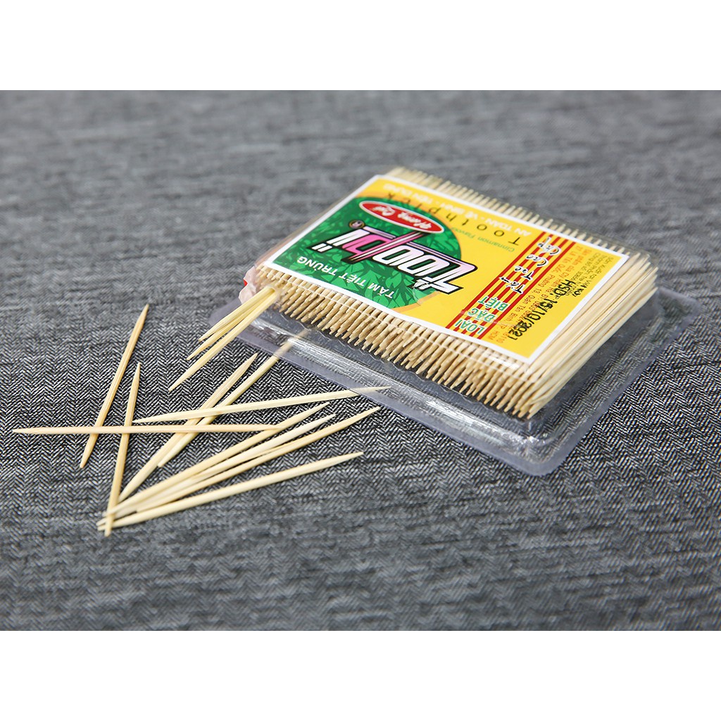 Tăm tiệt trùng Toopi hương quế nhãn vàng 350 cây