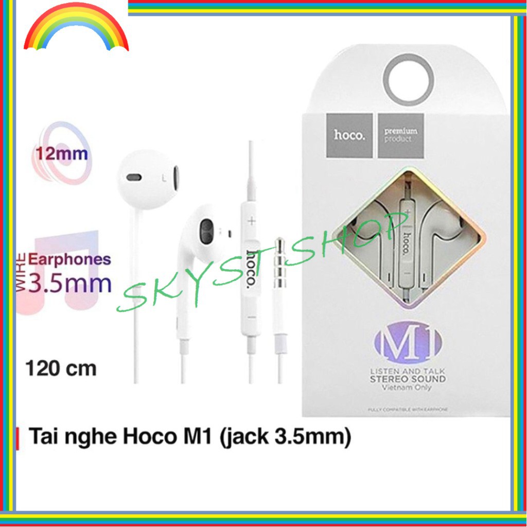 🔥SIÊU CHẤT🔥 💎CHÍNH HÃNG💎Tai Nghe Hoco M1 Jack 3.5 mm - Hỗ trợ mic đàm thoại - Âm bass trầm và sâu - Loại mới Gen 2 (