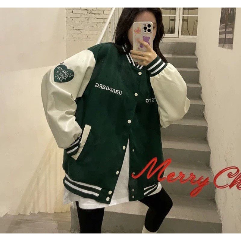 Áo Khoác Bomber Tim Chất Nỉ Cotton - Áo Bomber Nam Nữ Unisex Siêu Đẹp