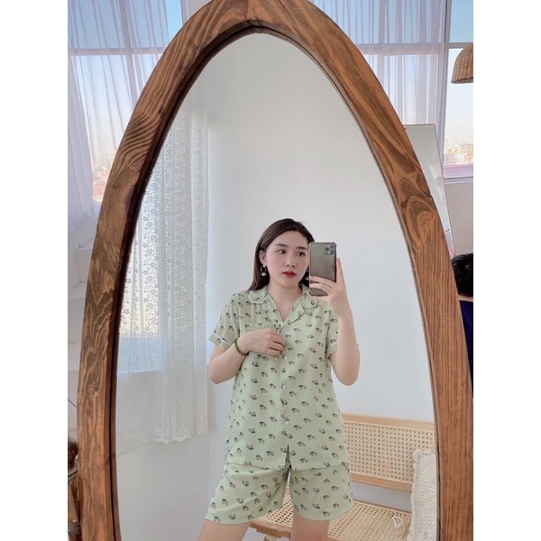 ⚡️BÁN SỈ⚡️Bộ pijama cộc tặng kèm scrunchies