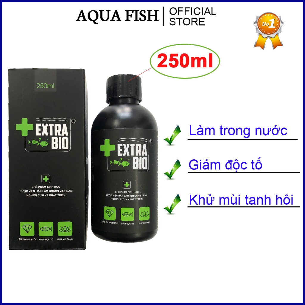 Vi sinh Extra Bio 250ml, vi sinh bể cá, hồ cá giúp làm trong nước, khử mùi tanh hôi, giảm độc tố, ngăn ngừa rêu hại