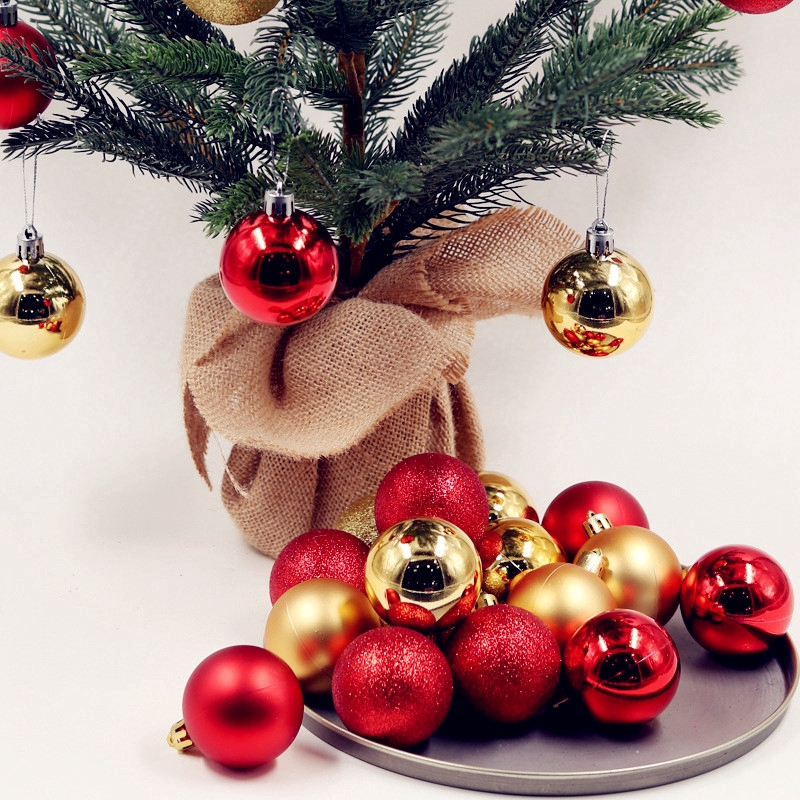 Quả châu 4/6/8cm trang trí cây thông Noel