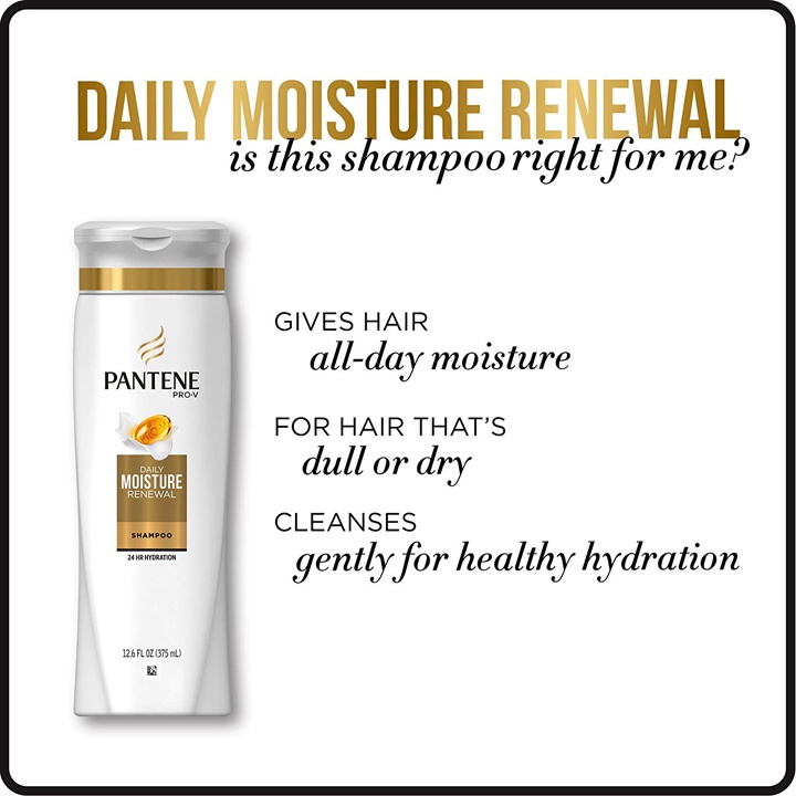 [Made In USA]Combo 2 Dầu gội Pantene Pro-V Daily Moisture Renewal sạch da đầu và giữ độ ẩm tóc Chai 740ml