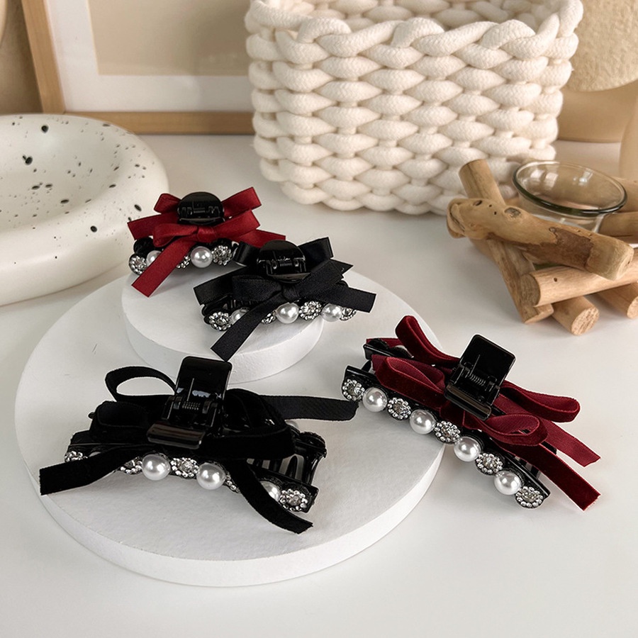 Kẹp tóc càng cua đính đá và ngọc trai thời trang cho nữ