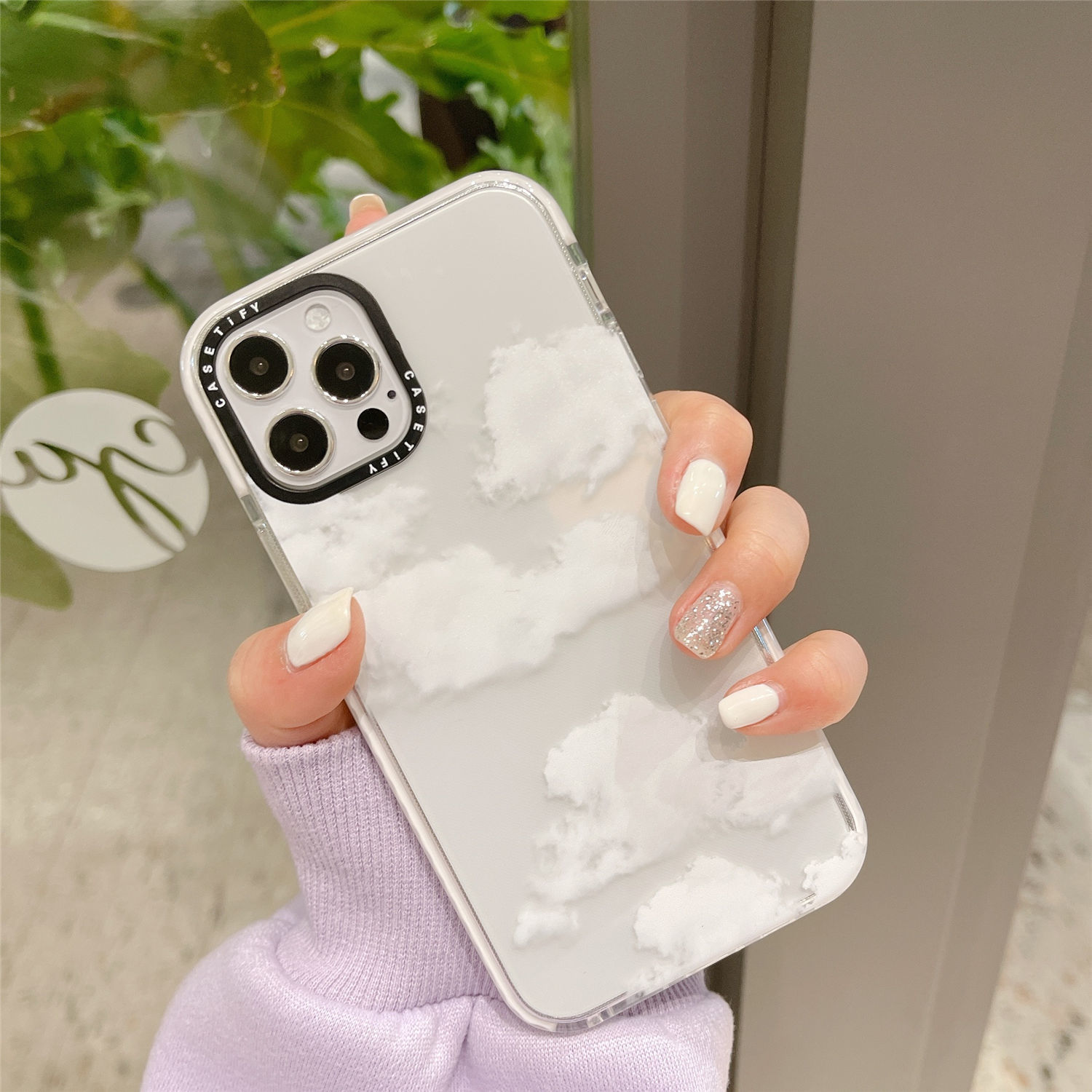 ốp điện thoại Chống Sốc Trong Suốt In Hình Mây / Mặt Trăng Cho Iphone 12 Mini Pro Max 11 Pro Max 7 8 Plus Xs Max Xr X Se