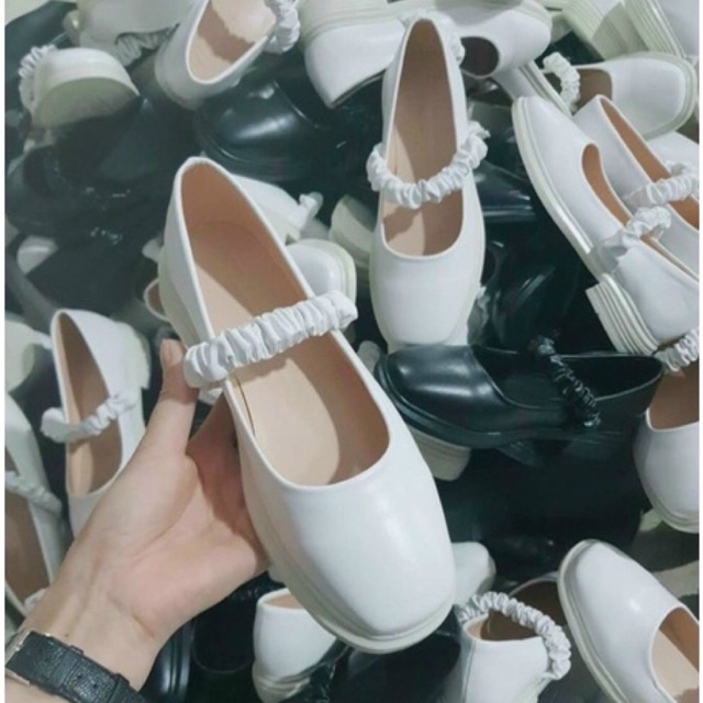Giày búp bê quai chun nhún chất da