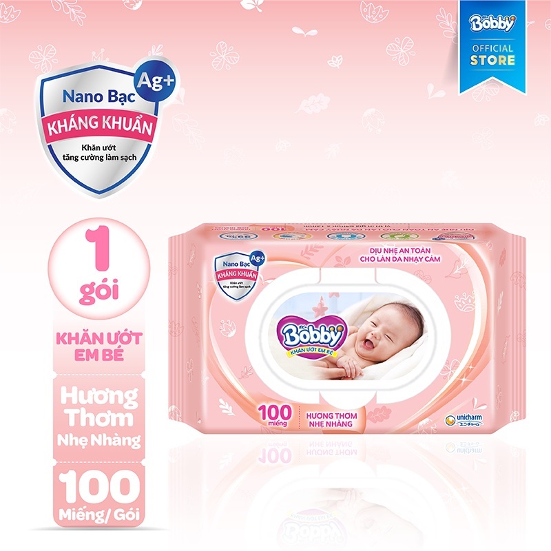 [MẪU MỚI] Khăn ướt Bobby không mùi/ có mùi 100 tờ
