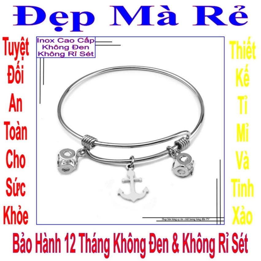 Kiềng tay màu vàng nữ kiểu mỏ neo -Tự điều chỉnh được theo cổ tay - Cam kết 1 đổi 1 nếu hoen , gỉ sét