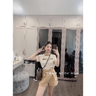 Sét trang phục nữ cao cấp - áo trắng C.e.l.i.ne quần KaKi Style Hàn Quốc