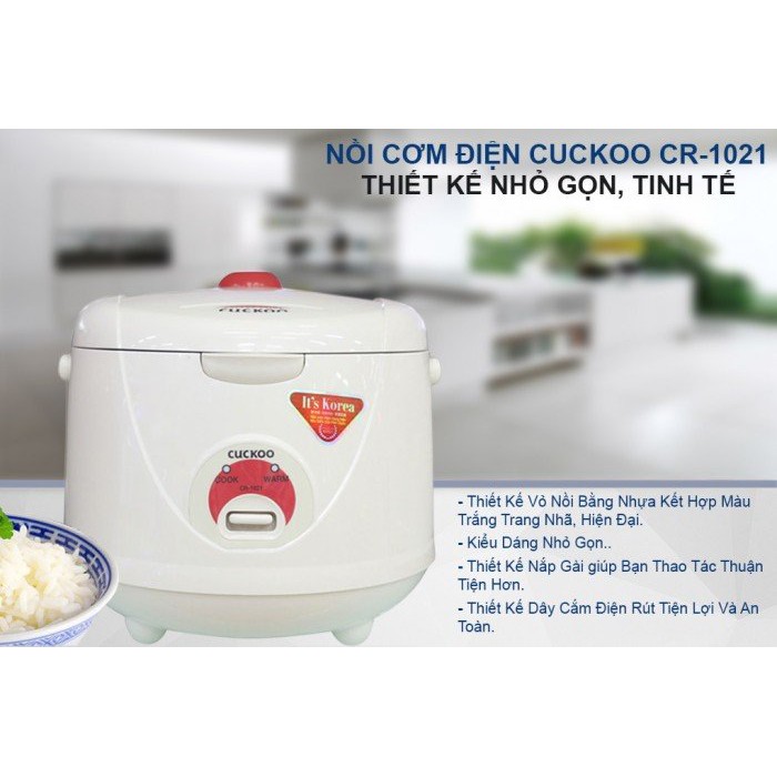 Nồi cơm điện Hàn Quốc Cuckoo CR-1021 1.8Lít bảo hành 24 tháng