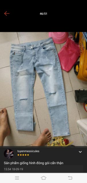 Quần jean nam đẹp jeans Nam mẫu wash rách thời trang Ms 1991 có size đại ạ | BigBuy360 - bigbuy360.vn