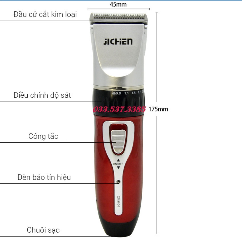 Máy cắt tóc cho bé, tông đơ cắt tóc người lớn JC 0817 sạc điện dễ sử dụng, công suất 3W