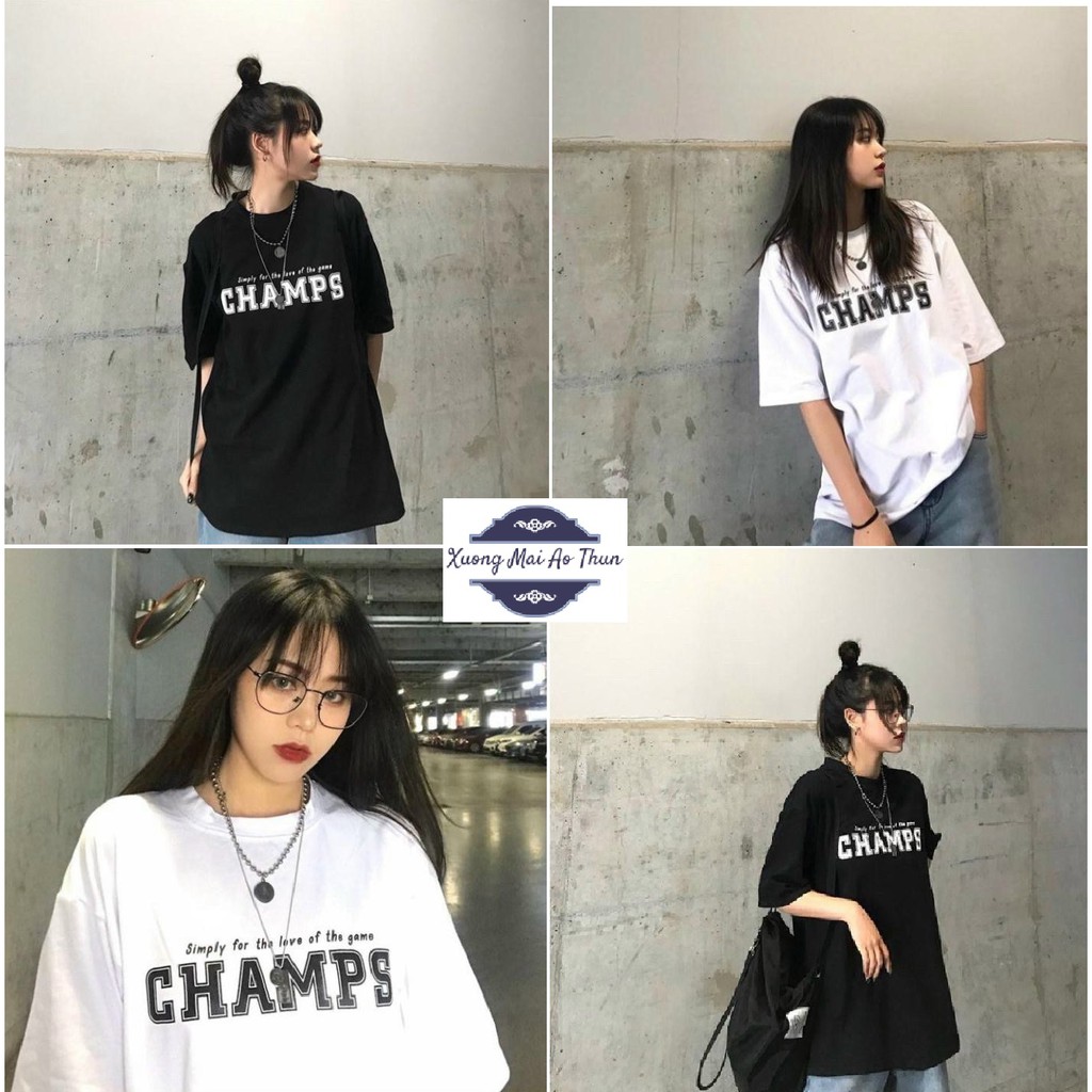 Áo phông form rộng tay lỡ unisex - Áo thun Champs - Sỉ áo thun số lượng lớn
