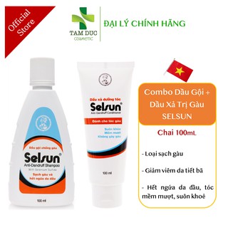 Combo Dầu Gội Sạch Gàu SELSUN 1% + Dầu Xả SELSUN [Chai 100ml]