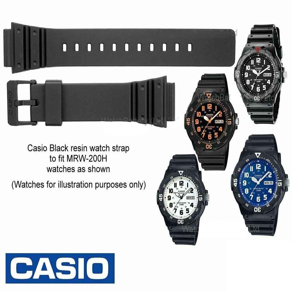 [2 MÀU] Dây đồng hồ cao su Casio Mrw 200h Mrw-200h size 18-25 [TẶNG CHỐT DÂY]