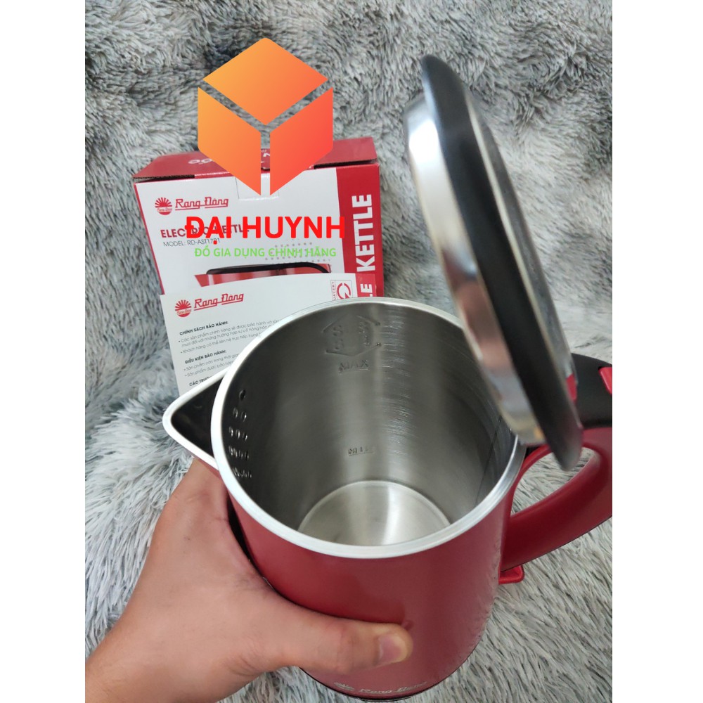 Ấm Đun Nước, Ấm Siêu Tốc, Cách Nhiệt, Cách Điện Cao Cấp Chính Hãng 1700ml INOX304 RD-AST17P1 Rạng Đông