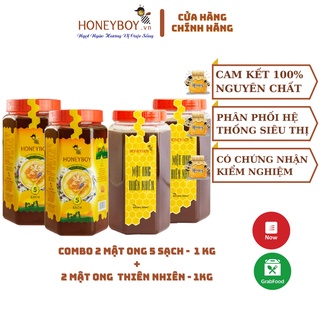 2 mật ong thiên nhiên 5 sạch honeyboy 1kg và 2 mật ong thiên nhiên honeyboy 1kg