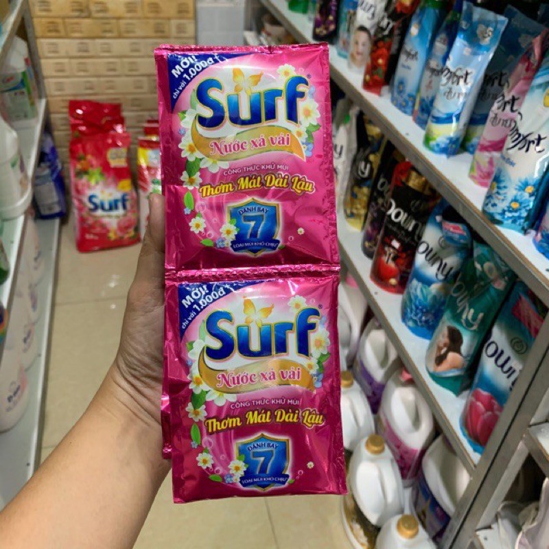 Dây nước xả vải Surf 27ml x 10 gói