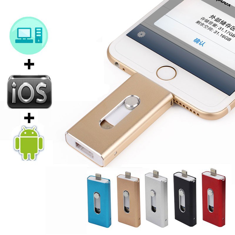 Ổ đĩa mềm 128gb cổng USB Type C cho điện thoại iPhone 6, 6 Plus 5 5S ipad