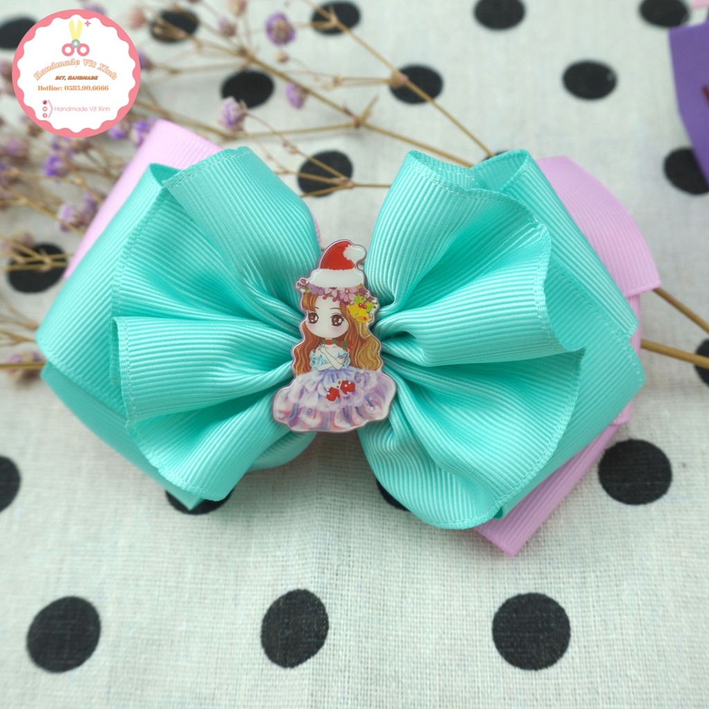 Kẹp Tóc Handmade Xanh Tím - Handmade