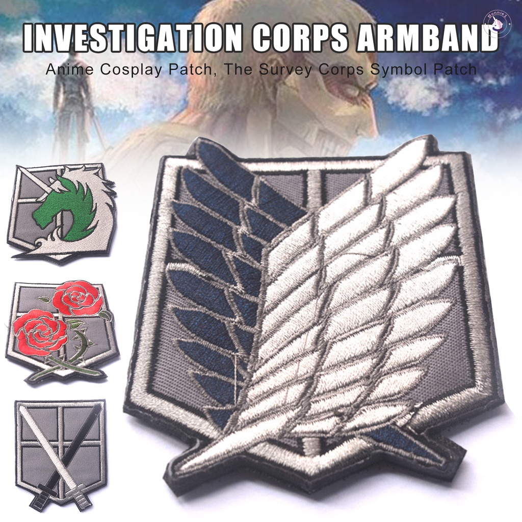Miếng dán quần áo thêu biểu tượng anime Attack on Titan