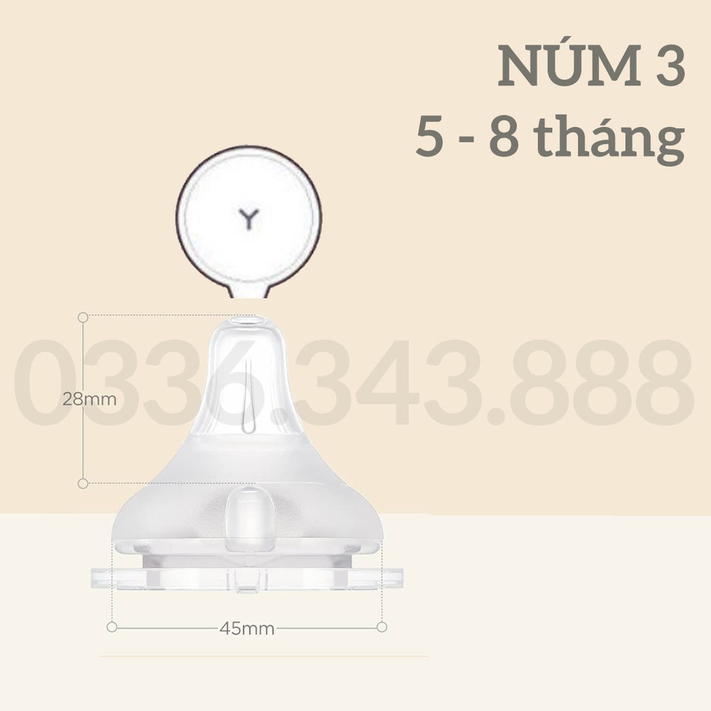 Núm ty bình sữa Moyuum chính hãng số 1-2-3-4