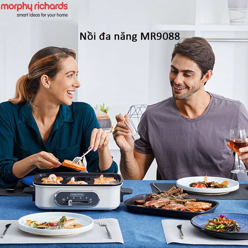 Nồi điện đa năng Morphy Richards MR9088 - Nồi nướng, lẩu đa năng - Kèm khay tiện lợi, chất lượng - BH 12 THÁNG