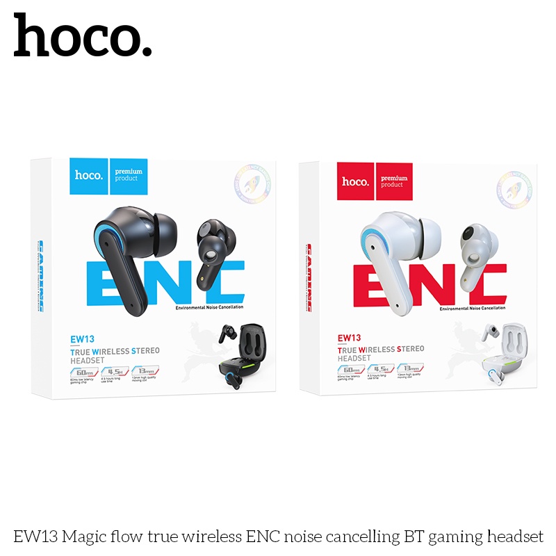 Tai nghe bluetooth không dây HOCO. EW13 chống ồn BT5.1 dùng để chơi game có phụ kiện tiện dụng