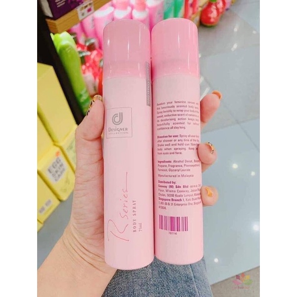 Xịt thơm Designer Body Spray Rseries Hồng Musk Blossom Tím 75ml