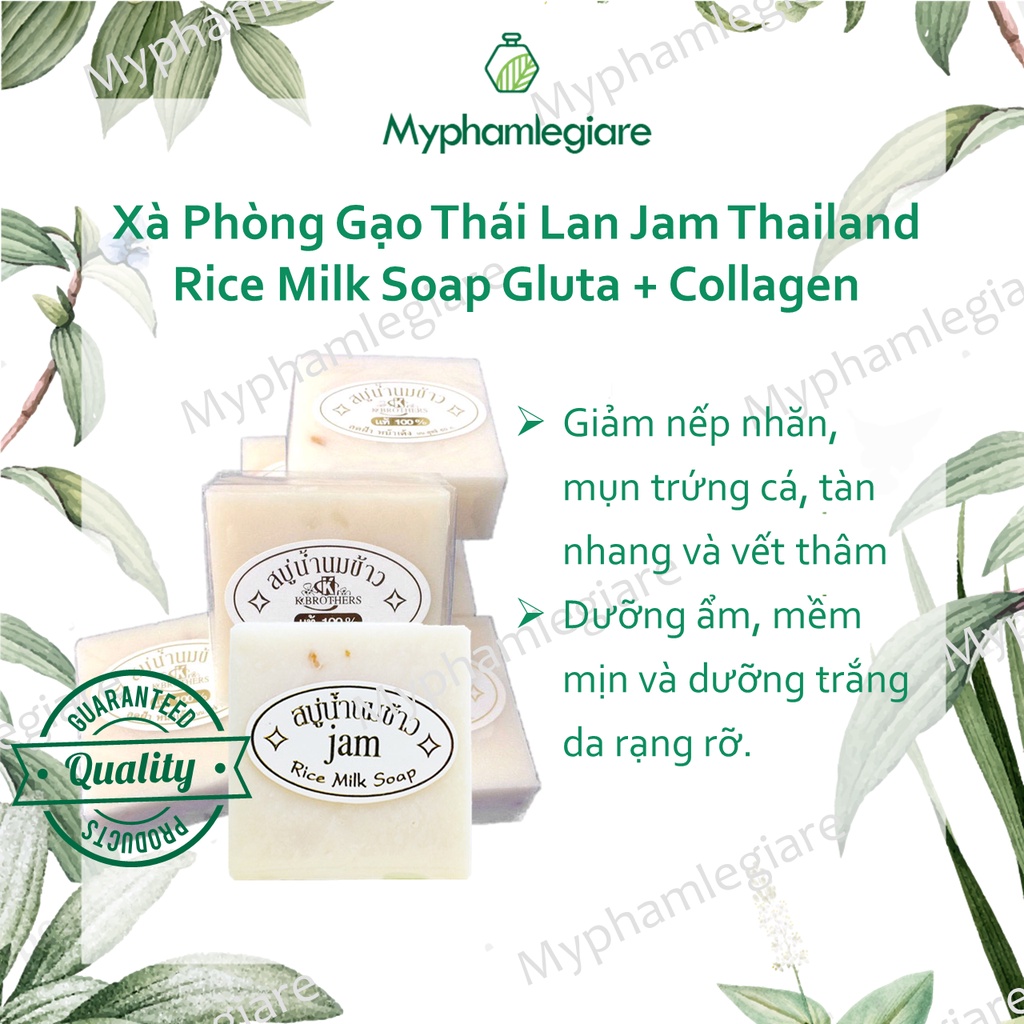 Xà phòng tắm cám gạo Thái Lan Jam Rice milk soap