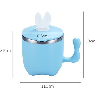 Cốc Uống Nước Inox Cho Bé Hình Tai Thỏ 2 Lớp Cách Nhiệt