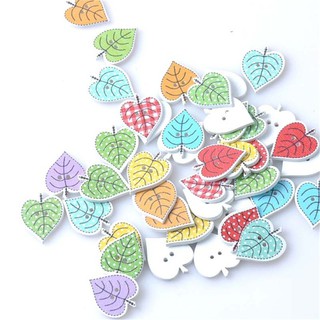 Túi 5 nút gỗ chiếc lá 🍃 trang trí thiệp, sổ, scrapbook
