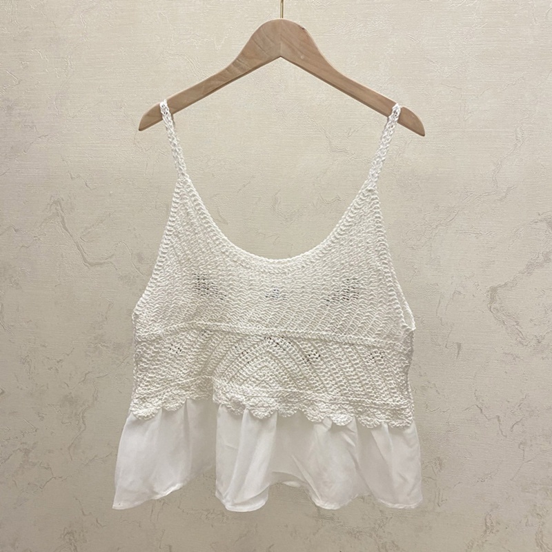 Áo Dệt Peplum Sát Nách Cổ Chữ V Thêu Hoa Thời Trang Mùa Hè Cho Nữ