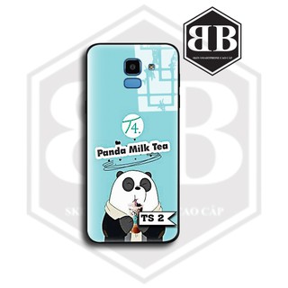 Ốp lưng kính cường lực SAMSUNG J6 2018 / J6 PLUS J6+ / J8 / J7 DUO ly trà sữa đẹp lung linh