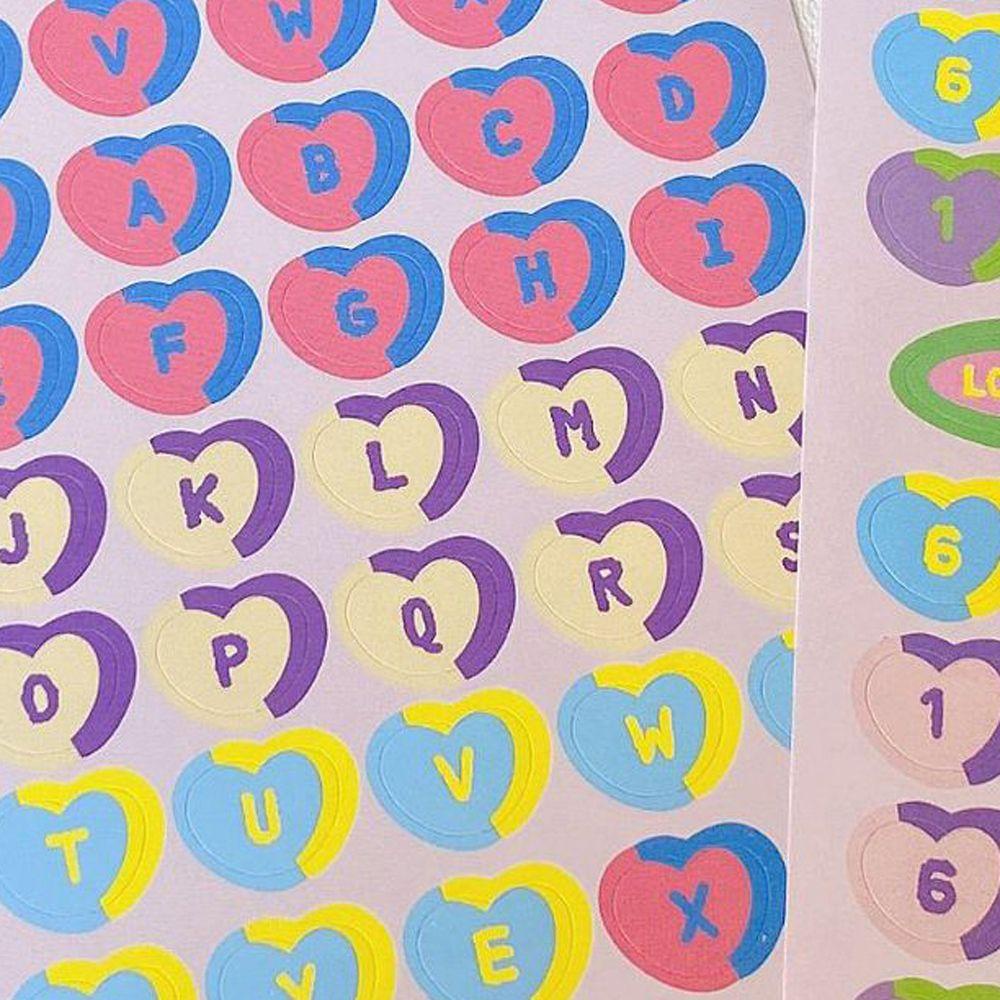 Sticker Dán Trang Trí Sổ Tay DIY Hình Trái Tim Phong Cách Hàn Quốc