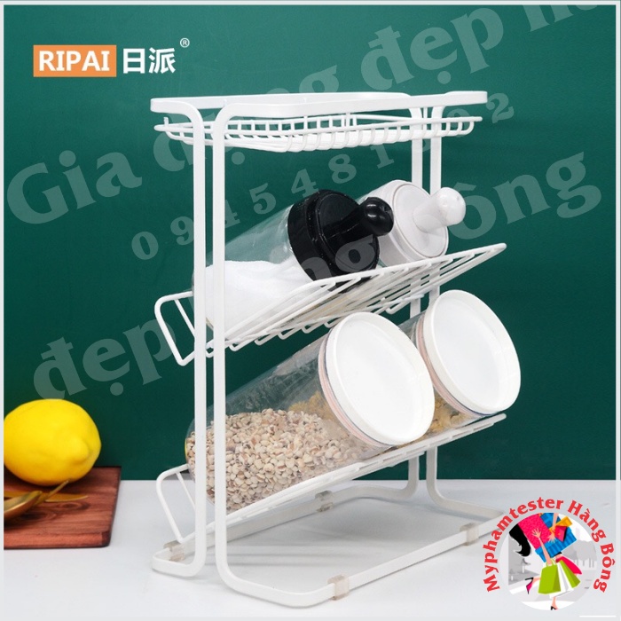 (HÀNG ĐẸP) Kệ gia vị nhà bếp, nhà tắm thép NÂU ĐEN mã 1110