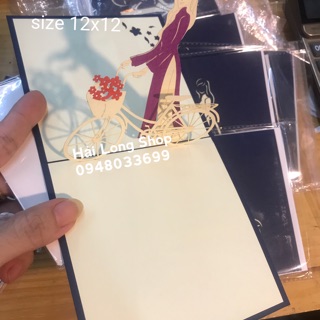 Cô gái dắt xe  2 - Girl  - Thiệp 3D ( VN )