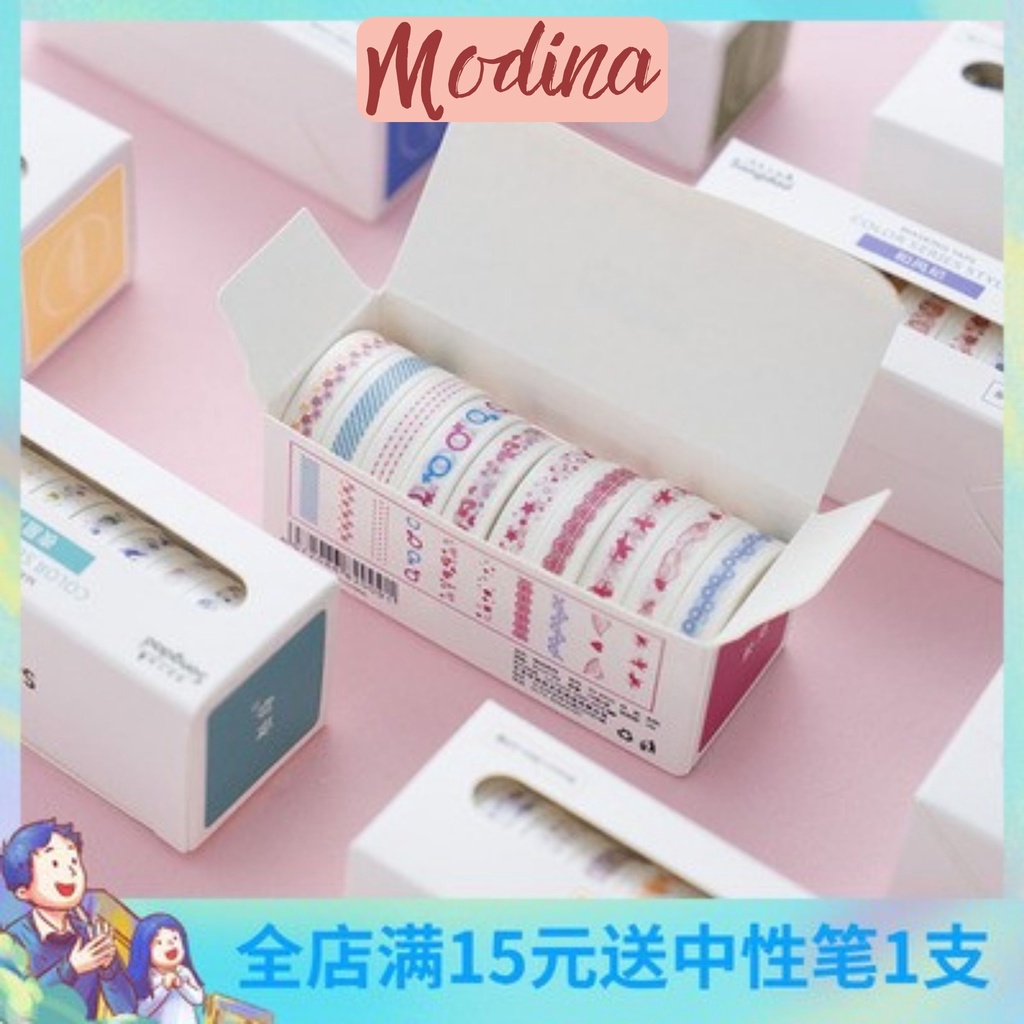 Washi tape cute, băng dính giấy trang trí sổ tay