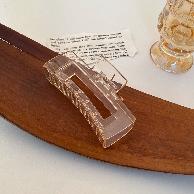 Kẹp tóc bản to trong suốt phong cách Hàn Quốc